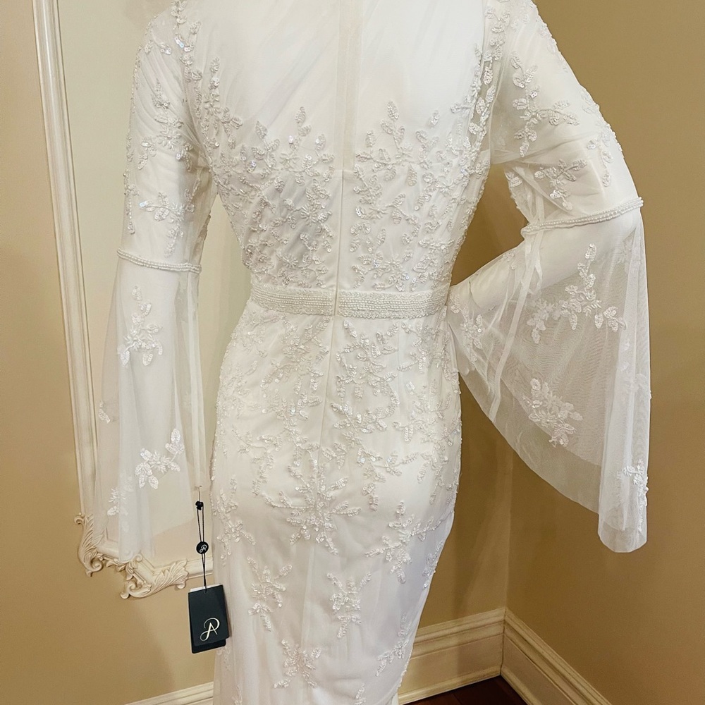 Adrianna Papell Women's Beaded Sheath Dress Size 12 - Picture 14 of 16